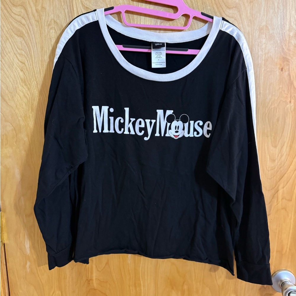 Disney Mickey Mouse 2X XXL Long Sleeve Top Tshirt Tee Stripes Disney World